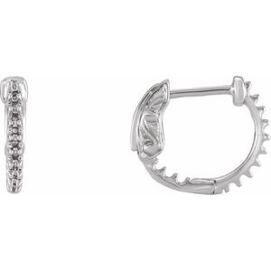 14K White Gold 1.3 mm Round Inside-Outside 15.5 mm Hinged Hoop Earring Mountings