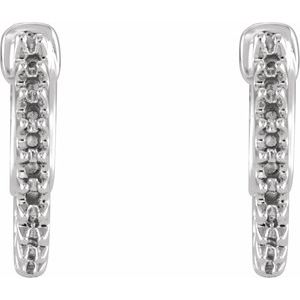 14K White Gold 1.3 mm Round Inside-Outside 15.5 mm Hinged Hoop Earring Mountings – image 2
