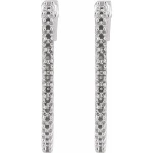 14K White Gold 1.6 mm Round Inside-Outside 26.5 mm Hinged Hoop Earring Mountings – image 2