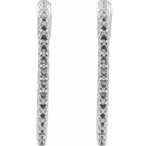 14K White Gold 2.1 mm Round Inside-Outside 29.5 mm Hinged Hoop Earring Mountings – image 2