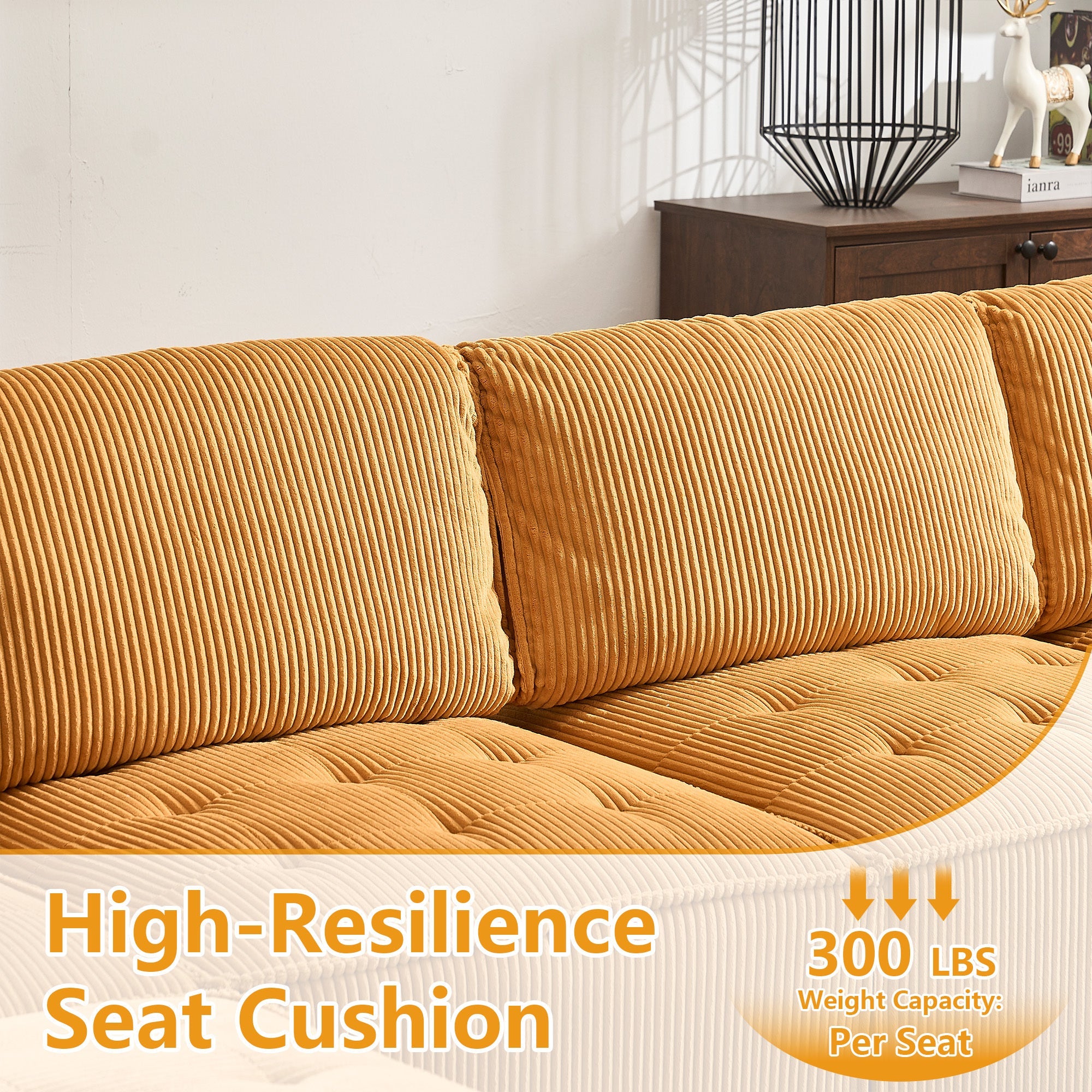 UNITED WE WIN Modular Sectional Sofa U Shaped Modular Couch with Reversible Chaise Modular Sofa Sectional Couch,6- Seat Convertible Sofa,Fit for Living Room