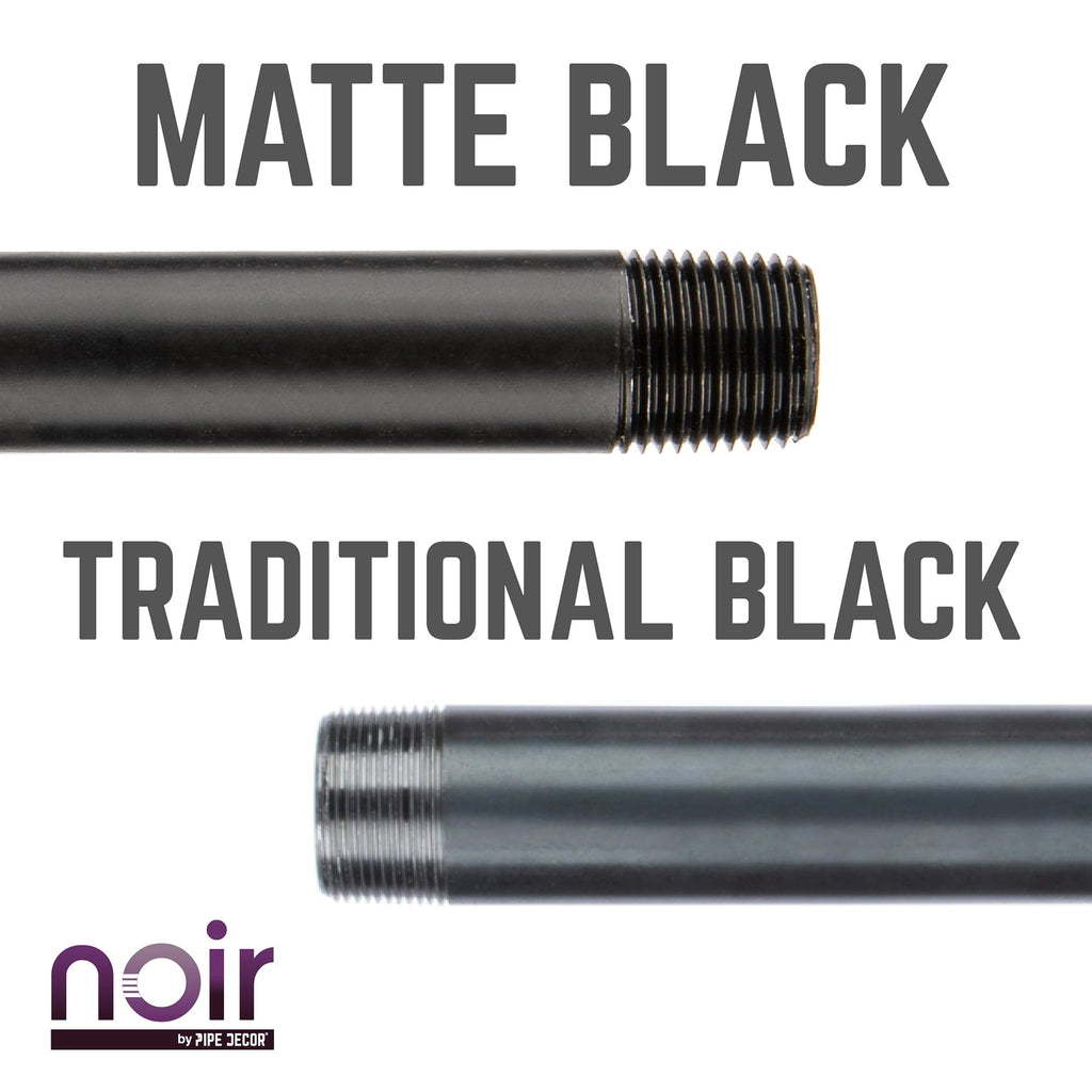 1/2 in. x 12 in. Prefinished Matte Black Pipe