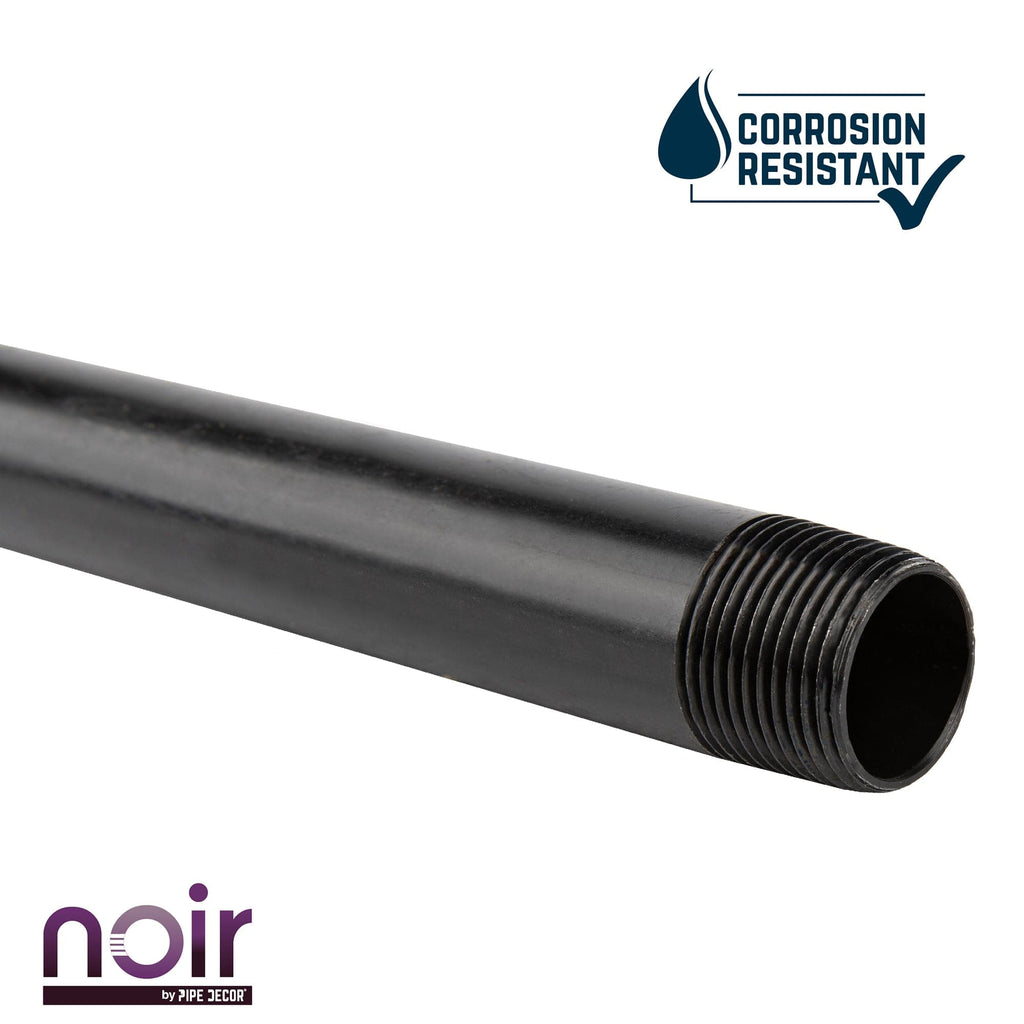 1/2 in. x 6 in. Prefinished Matte Black Pipe
