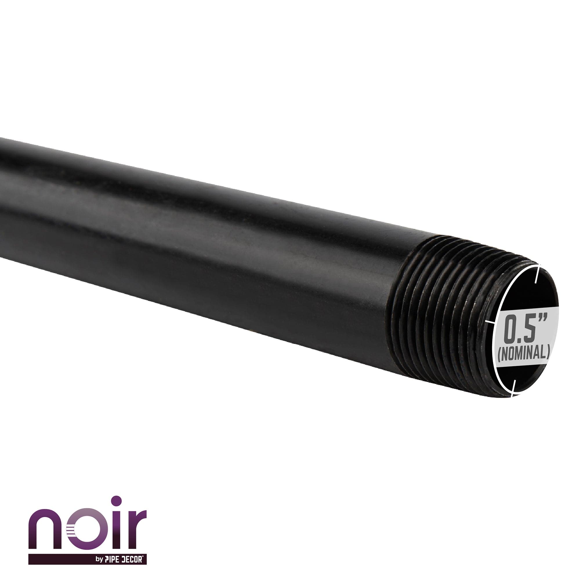 1/2 in. x 10 in. Prefinished Matte Black Pipe