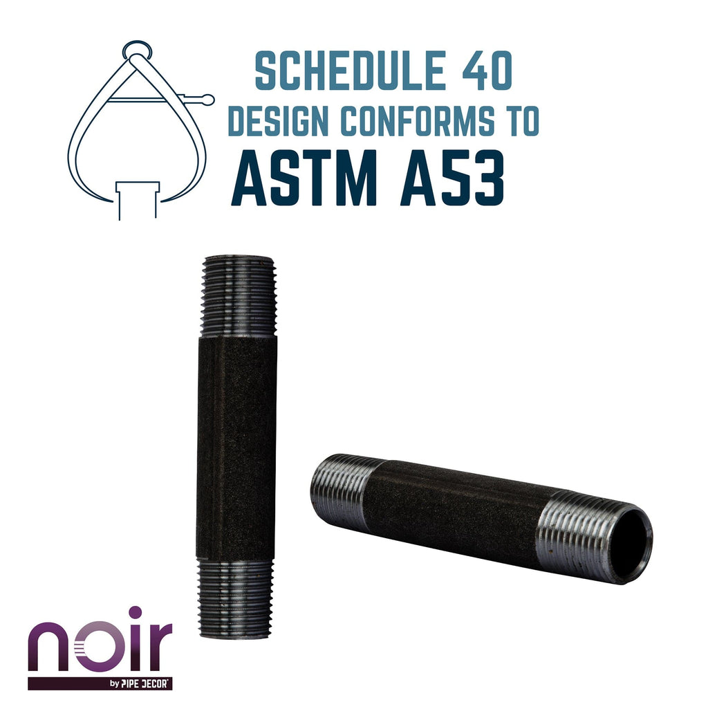 1/2 in. x 4 in. Prefinished Matte Black Pipe