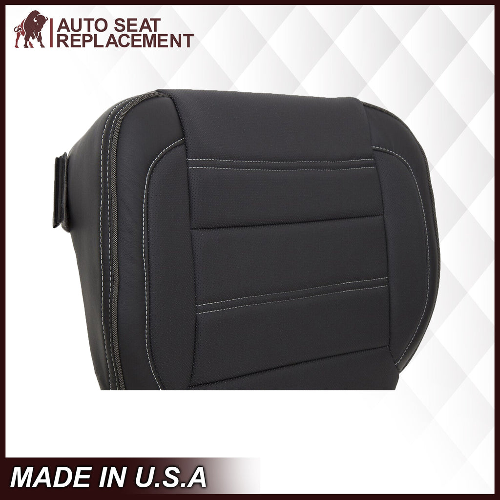 2014 2015 2016 2017 2018 2019 GMC Sierra Denali Perforated Leather Seat Cover Replacement in Black (Perforated Jet Black)