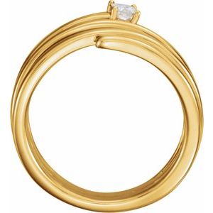 14K Yellow Gold 1/10 CTW Natural Diamond Freeform Ring