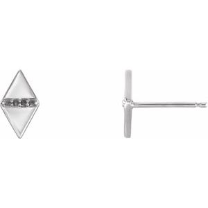 Platinum .8 mm Round Geometric Earring Mounting