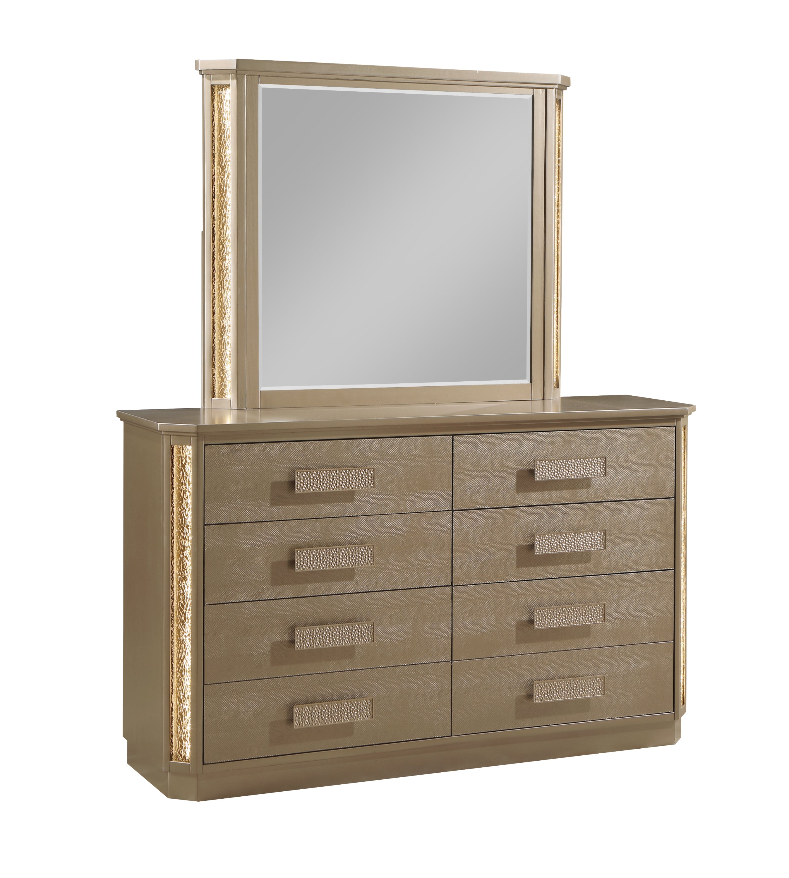 Medusa Queen 5PC Bedroom set Made with Wood in Gold (NJ Inventory)
