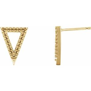 14K Yellow Gold Triangle Earring Mounting