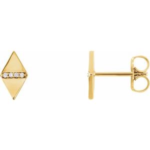 14K Yellow Gold .025 CTW Natural Diamond Geometric Earrings
