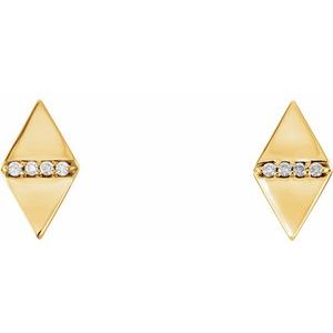 14K Yellow Gold .025 CTW Natural Diamond Geometric Earrings