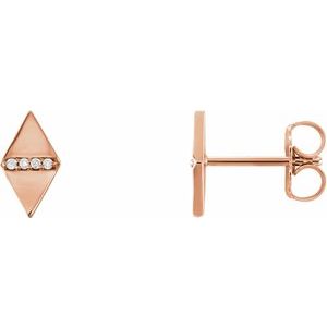 14K Rose Gold .025 CTW Natural Diamond Geometric Earrings