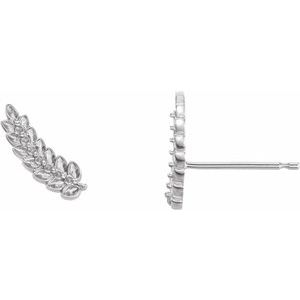 Platinum Right Leaf Ear Climber Mounting