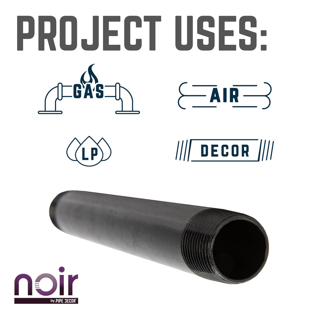 1/2 in. x 24 in. Prefinished Matte Black Pipe