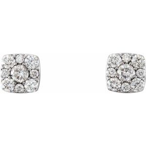 Sterling Silver 1/2 CTW Natural Diamond Cluster Earrings – image 2