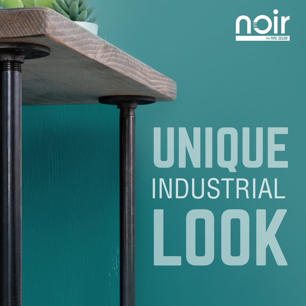 1 in. x 30 in.  Noir Black Round Flange Pipe Table Legs - 4 Pack