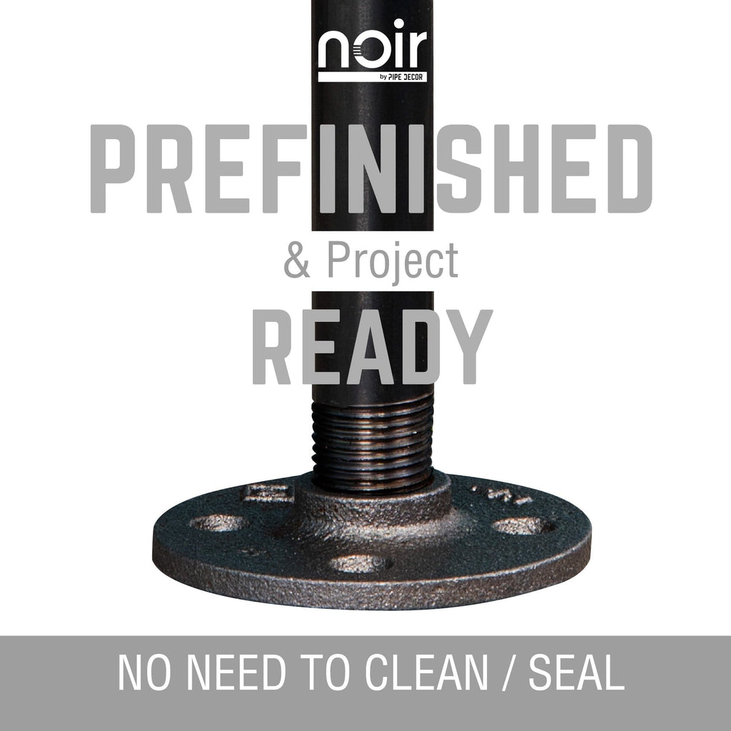 1 in. x 30 in.  Noir Black Round Flange Pipe Table Legs - 4 Pack