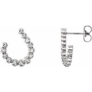 Platinum 1/4 CTW Diamond Freeform Earrings