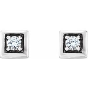 14K White Gold 1/8 CTW Natural Diamond Earrings