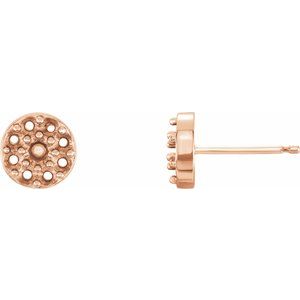 14K Rose Gold 2.7 mm Round Cluster Earring Mounting
