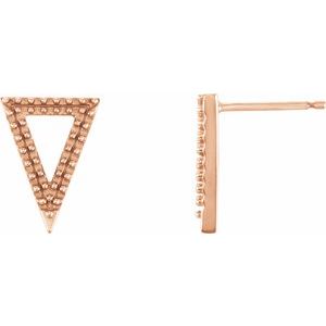 14K Rose Gold Triangle Earring Mounting