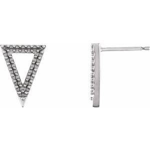 14K White Gold Triangle Earring Mounting