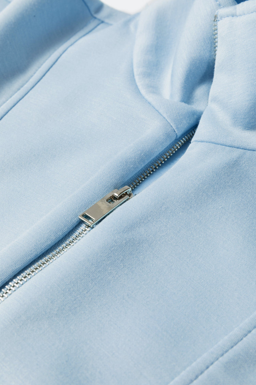 Solid Half Zip Sweatshirt and Shorts Set