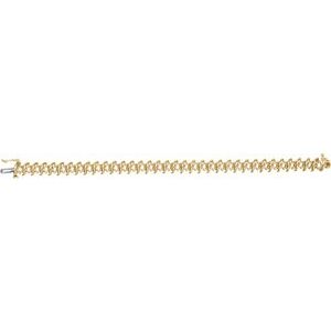 14K Yellow Gold 3.5 mm Round Line 7" Bracelet Mounting