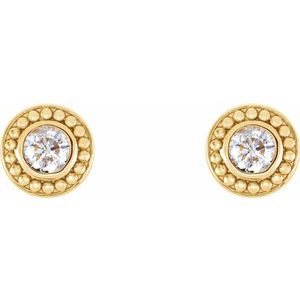 14K Yellow Gold 1/2 CTW Natural Diamond Beaded Earrings – image 2
