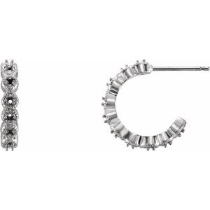 14K White Gold 1.2 mm Round 15.1 mm Hoop Earring Mounting