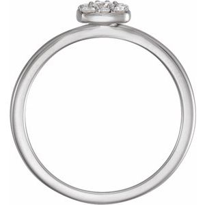 14K White Gold 1/4 CTW Natural Diamond Stackable Cluster Ring