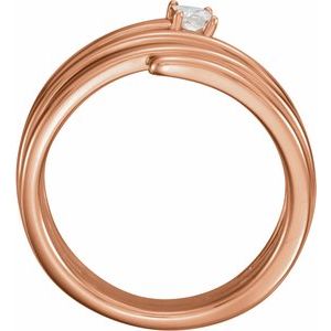 14K Rose Gold 1/10 CTW Natural Diamond Freeform Ring