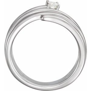 14K White Gold 1/10 CTW Natural Diamond Freeform Ring
