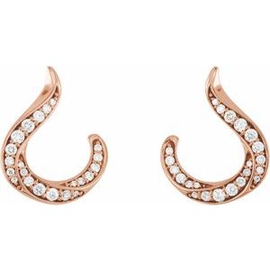 14K Rose Gold 3/8 CTW Natural Diamond Freeform Earrings