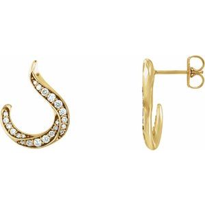 14K Yellow Gold 3/8 CTW Natural Diamond Freeform Earrings