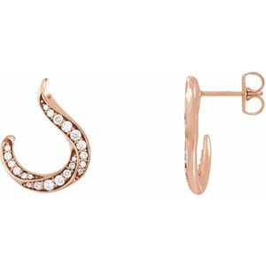 14K Rose Gold 3/8 CTW Natural Diamond Freeform Earrings