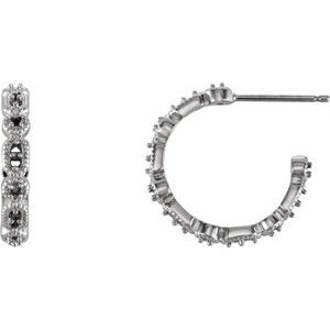14K White Gold 1.1 mm Round 16.52 mm Hoop Earring Mounting