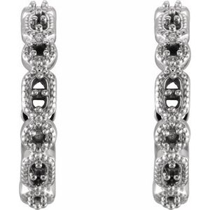 14K White Gold 1.1 mm Round 16.52 mm Hoop Earring Mounting – image 2