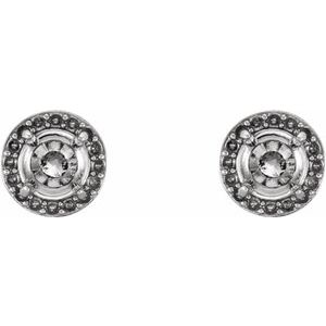 Platinum 3.5 mm Round Halo-Style Earring Mounting – image 2