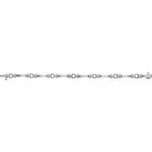 14K White Gold 3.4 mm Round Seven-Station Line 7" Bracelet Mounting – image 3