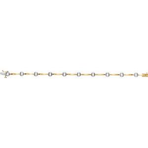 14K Yellow/White Gold 3 mm Round Line 7" Bracelet Mounting