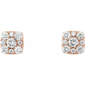 14K Rose Gold 1/2 CTW Natural Diamond Cluster Earrings