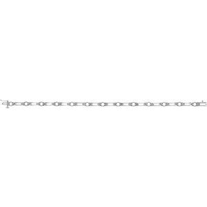 14K White Gold 2.4 mm Round 14-Stone Line 7 1/4" Bracelet Mounting