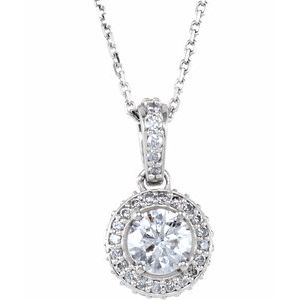 Platinum 3/4 CTW Natural Diamond 18" Necklace