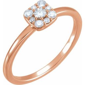 14K Rose Gold 1/4 CTW Natural Diamond Stackable Cluster Ring
