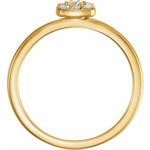 14K Yellow Gold 1/4 CTW Natural Diamond Stackable Cluster Ring