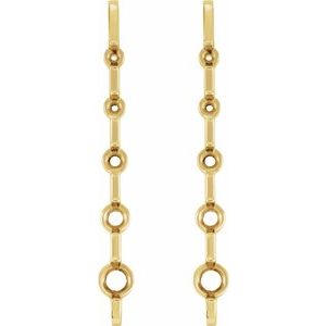 18K Yellow Gold 3.8 mm Round Five-Stone Graduated Journey Earring Mounting – image 2