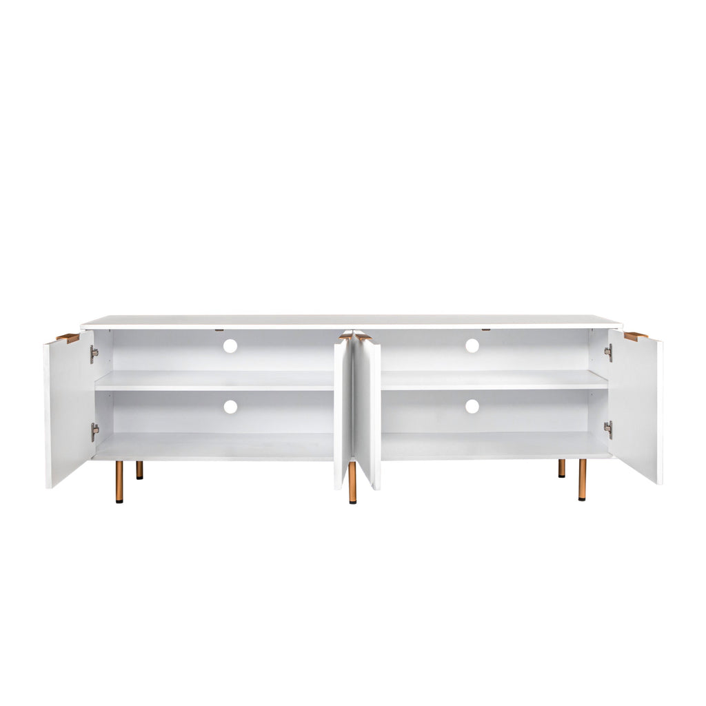 Modern warm white TV cabinet for 80 inch TV Stands, for Living Room Bedroom
