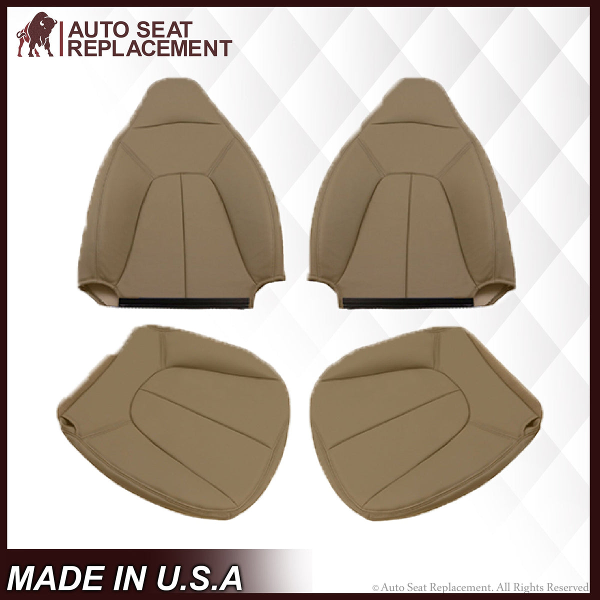 1997 1998 1999 2001 2002 Ford Expedition XLT Eddie Bauer LEATHER Seat Cover Tan